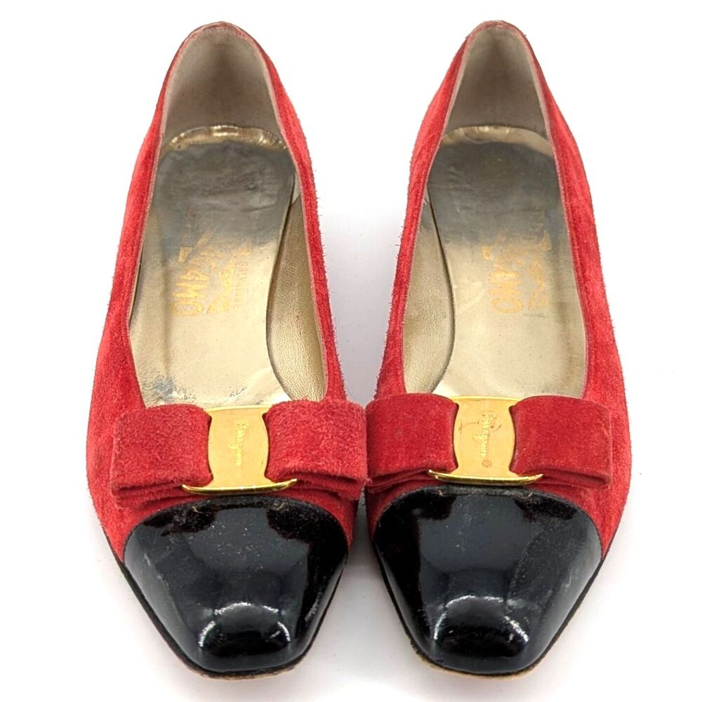 Salvatore Ferragamo Red Suede Shoes - Size 8.5